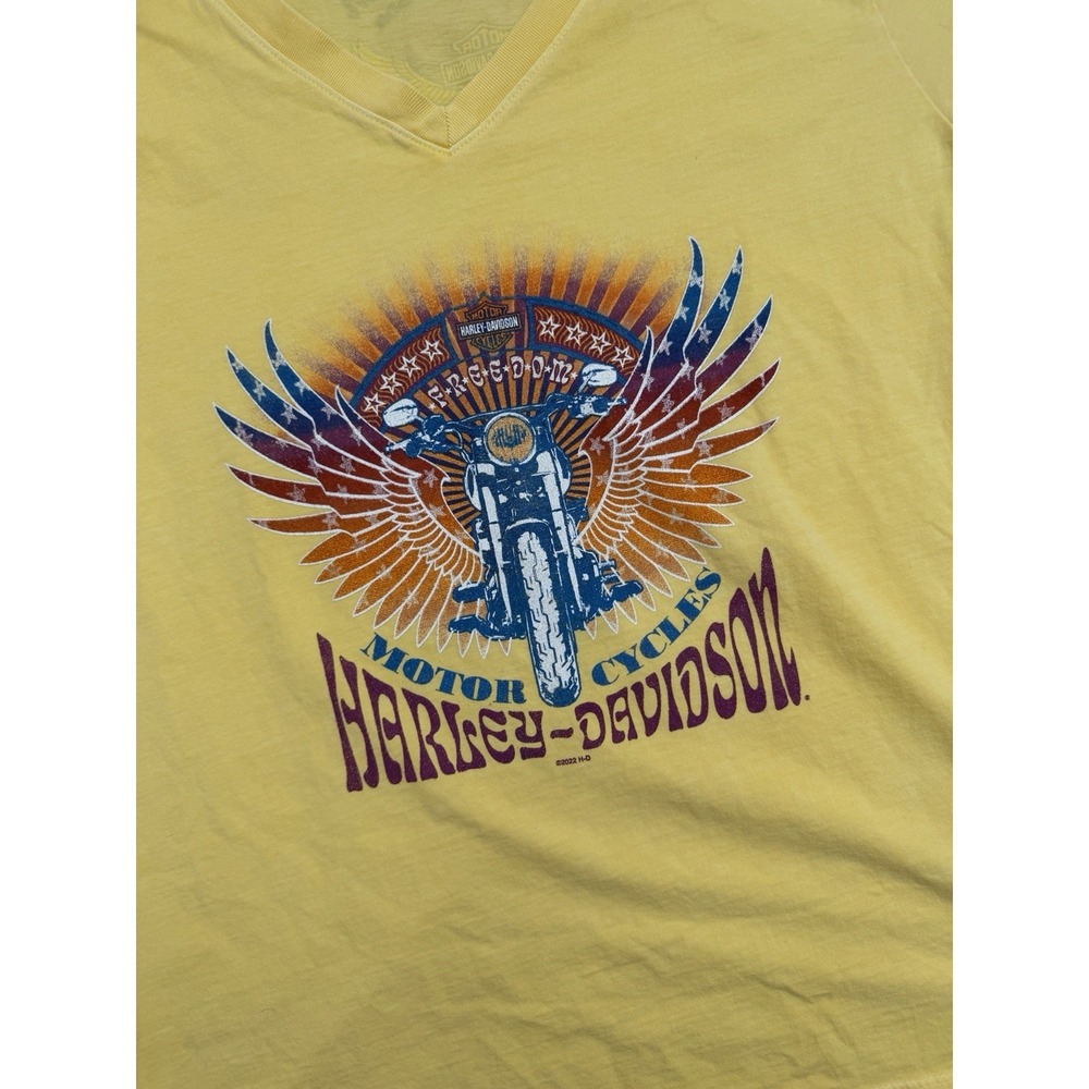 Women's Harley Davidson V-neck T-shirt South Hampton Hampshire 2XL